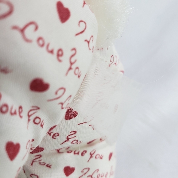 Vintage I Love You White Red Teddy Bear Plush Stuffed Toy 7 Inch Star Shape - Picture 5 of 6